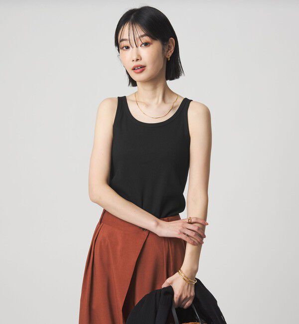 UNITED ARROWS green label relaxing「ベーシック リブ タンクトップ」|タンクトップ|BLACK