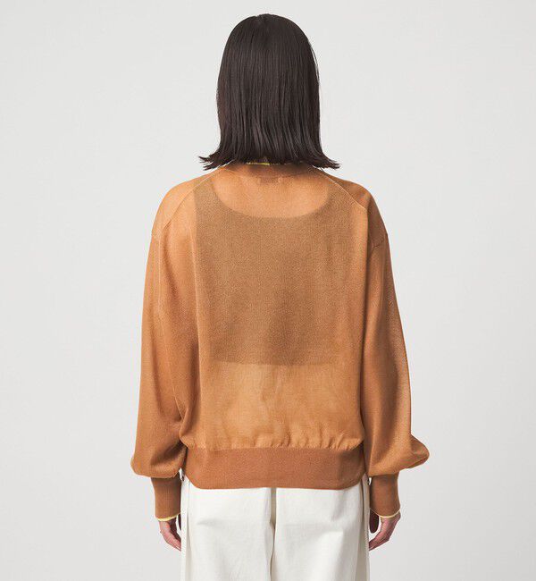 UNITED ARROWS green label relaxing「【WEB限定】＜at ease＞バイカラー シアー ニット プルオーバー」|ニット・セーター|