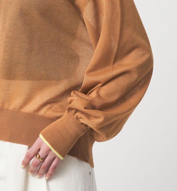 UNITED ARROWS green label relaxing「【WEB限定】＜at ease＞バイカラー シアー ニット プルオーバー」|ニット・セーター|