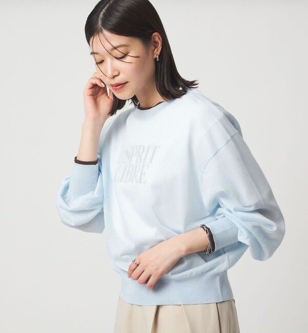 UNITED ARROWS green label relaxing「【WEB限定】＜at ease＞バイカラー シアー ニット プルオーバー」|ニット・セーター|