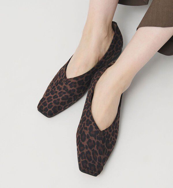 BEAUTY&YOUTH UNITED ARROWS「Vカット レオパード フラットシューズ」|バレエシューズ|