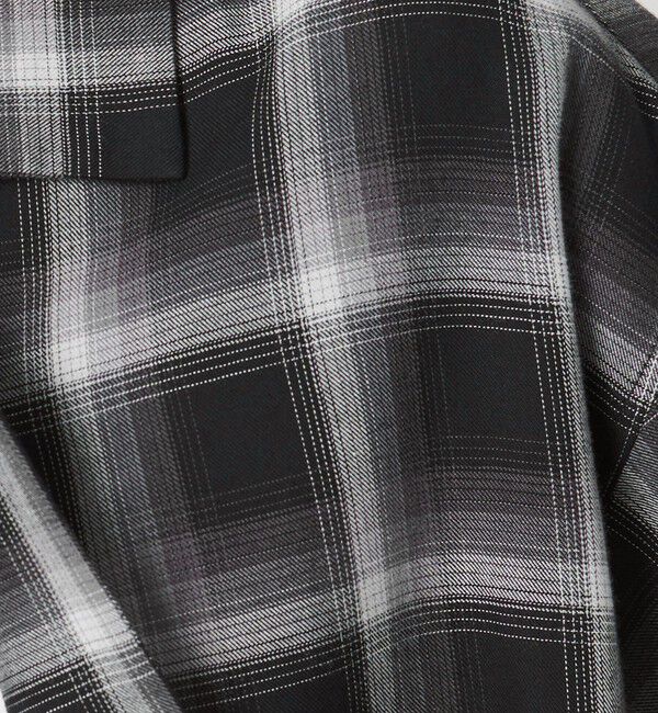 MONKEY TIME「コットン レーヨン オンブレ チェック オープンカラー シャツ」|シャツ・ブラウス|