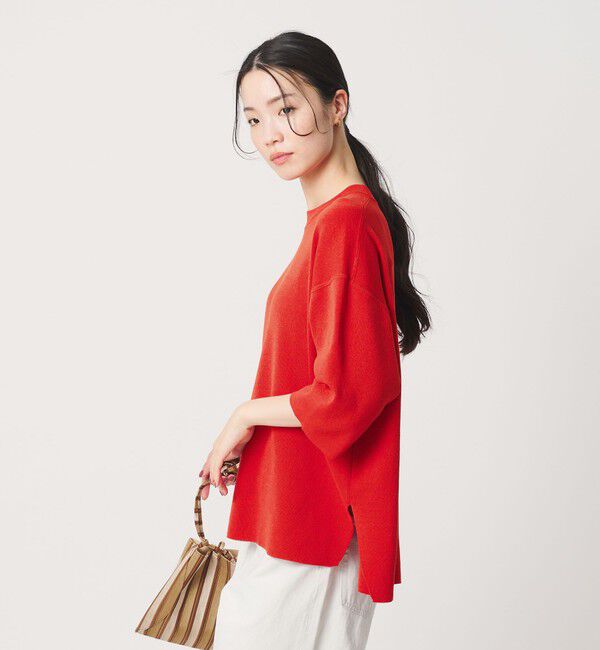 BEAUTY&YOUTH UNITED ARROWS「ハーフスリーブ ニットプルオーバー ウォッシャブル」|ニット・セーター|