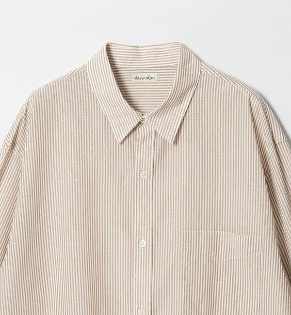 STEVEN ALAN「＜Steven Alan＞ 100 ガスボイル ストライプ レギュラーカラー シャツ LOOSE」|シャツ・ブラウス|