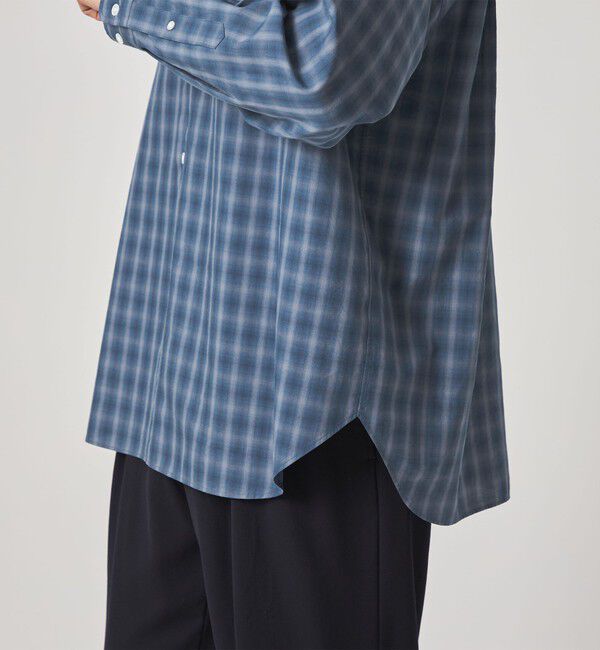 STEVEN ALAN「＜Steven Alan＞ C/L/S オンブレー チェック レギュラーカラー シャツ LOOSE」|シャツ・ブラウス|