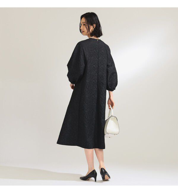 Demi-Luxe BEAMS 「フクレ織りジャカード パフスリーブ ドレス＊」|ワンピース|