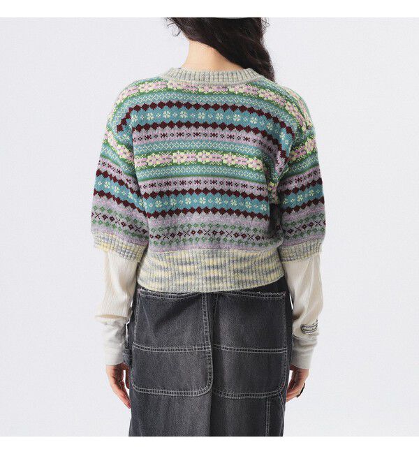 BEAMSBOY「フェアアイル 5分袖 カーディガン」|ベスト・ジレ|