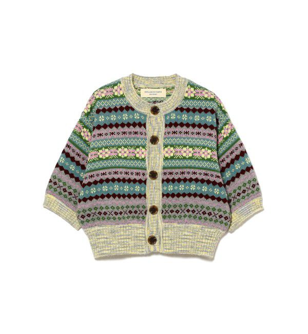 BEAMSBOY「フェアアイル 5分袖 カーディガン」|ベスト・ジレ|