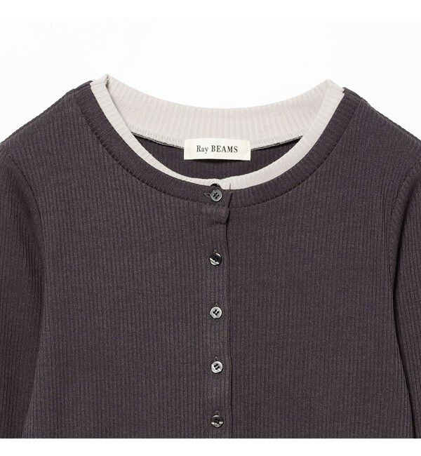 Ray BEAMS 「RIB レイヤード カーディガン」|Tシャツ・カットソー|