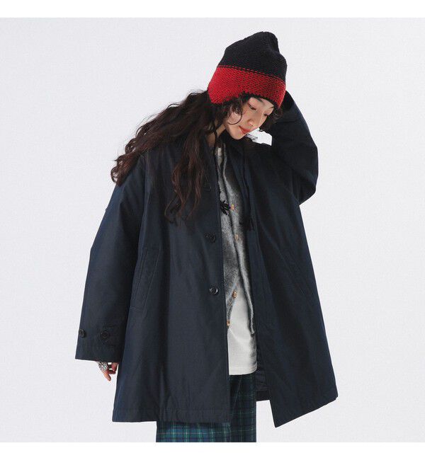 BEAMSBOY「コットン ポリエステル シャンブレー ステンカラー コート」|ダッフルコート|