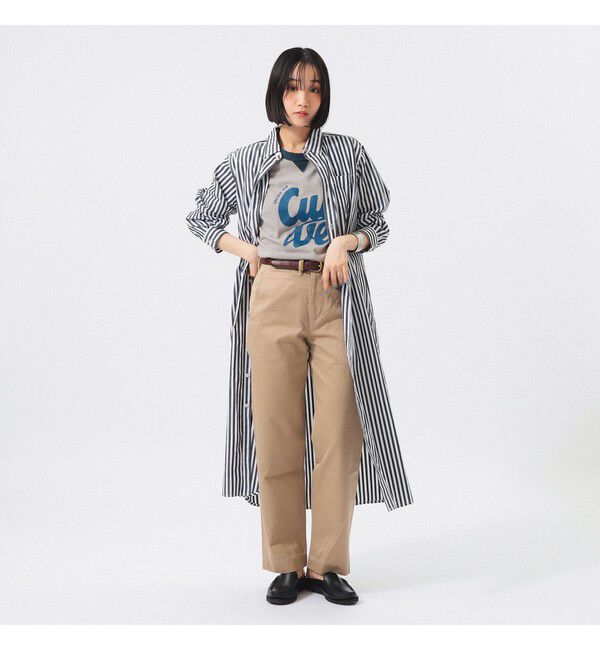 BEAMSBOY「ストライプ BD ワンピース ロングスリーブ」|ワンピース|