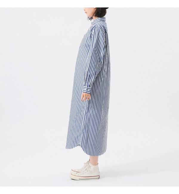 BEAMSBOY「ストライプ BD ワンピース ロングスリーブ」|ワンピース|