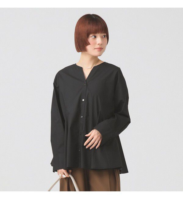 Ray BEAMS 「キーネック フレア ブラウス」|シャツ・ブラウス|