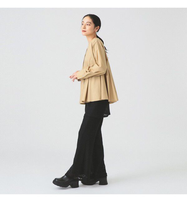 Ray BEAMS 「キーネック フレア ブラウス」|シャツ・ブラウス|