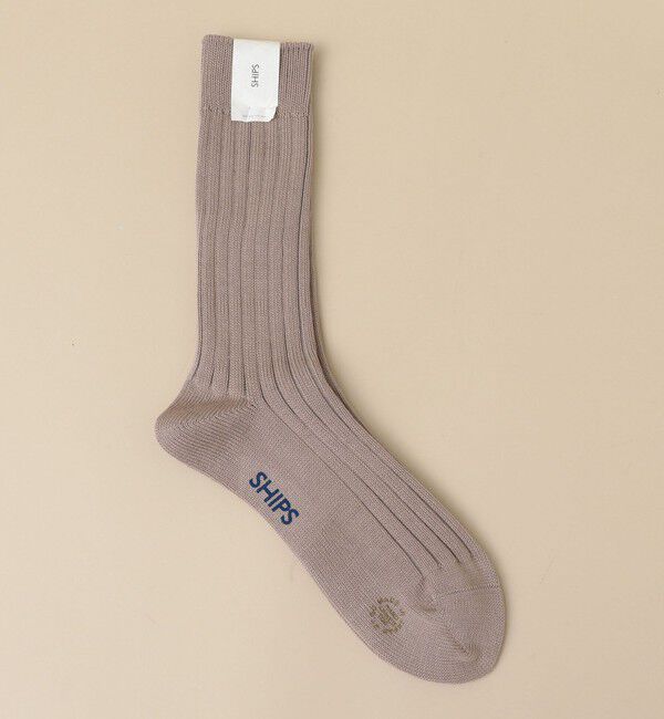 SHIPS「SHIPS: ベーシック リブ ソックス」|ソックス|ライトカーキ