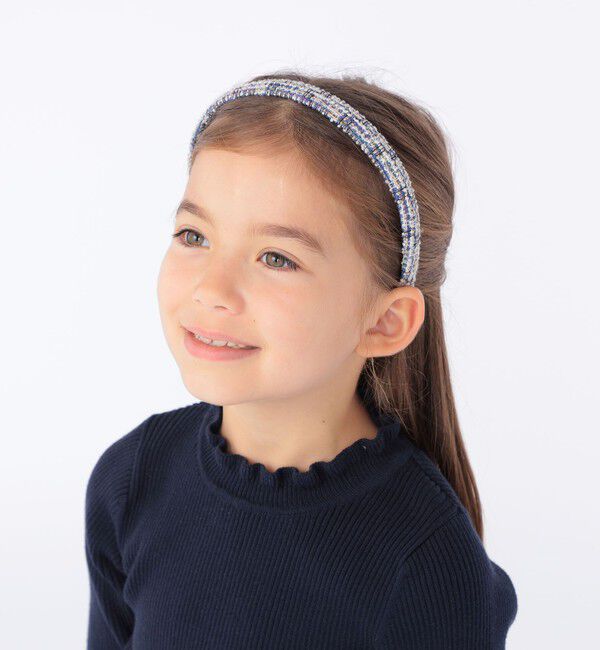 SHIPS KIDS「SHIPS KIDS:ツイード カチューシャ」|カチューシャ|ネイビー