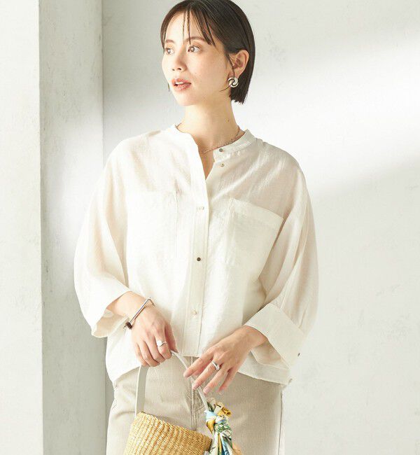 SHIPS for women「〈手洗い可能〉シルク混 シアー 羽織 シャツ」|シャツ・ブラウス|