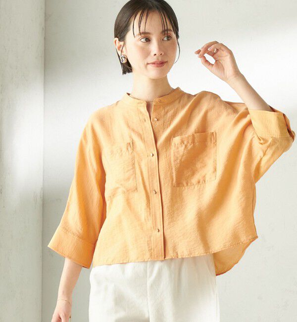 SHIPS for women「〈手洗い可能〉シルク混 シアー 羽織 シャツ」|シャツ・ブラウス|オレンジ系