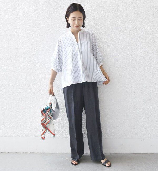 SHIPS for women「【WEB限定】〈手洗い可能〉袖 フリル デザイン ブラウス」|シャツ・ブラウス|