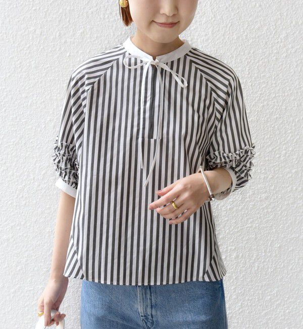 SHIPS for women「【WEB限定】〈手洗い可能〉袖 フリル デザイン ブラウス」|シャツ・ブラウス|