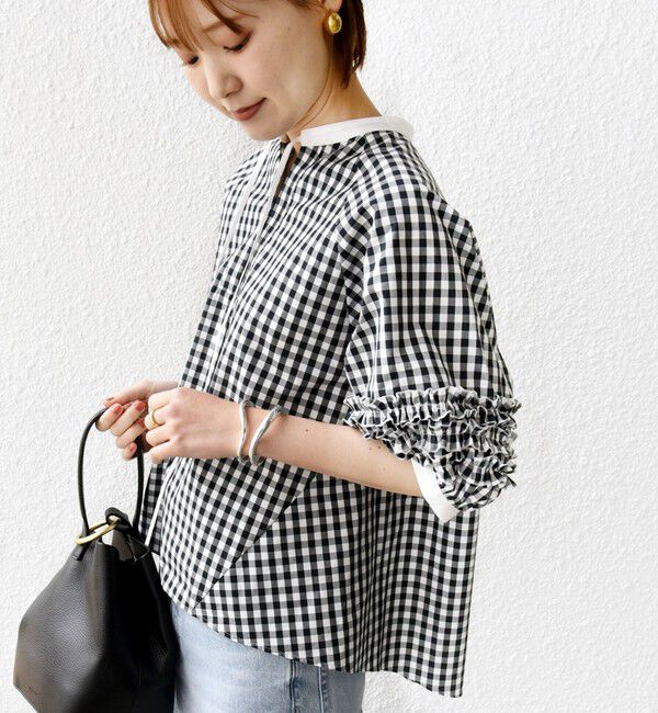 SHIPS for women「【WEB限定】〈手洗い可能〉袖 フリル デザイン ブラウス」|シャツ・ブラウス|