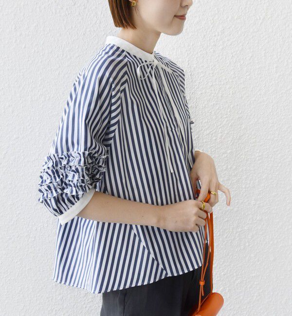 SHIPS for women「【WEB限定】〈手洗い可能〉袖 フリル デザイン ブラウス」|シャツ・ブラウス|