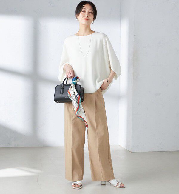 SHIPS for women「〈接触冷感 / 手洗い可能〉アセテート混 バック サテン ドルマン ブラウス」|シャツ・ブラウス|