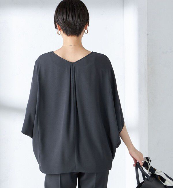 SHIPS for women「〈接触冷感 / 手洗い可能〉アセテート混 バック サテン ドルマン ブラウス」|シャツ・ブラウス|