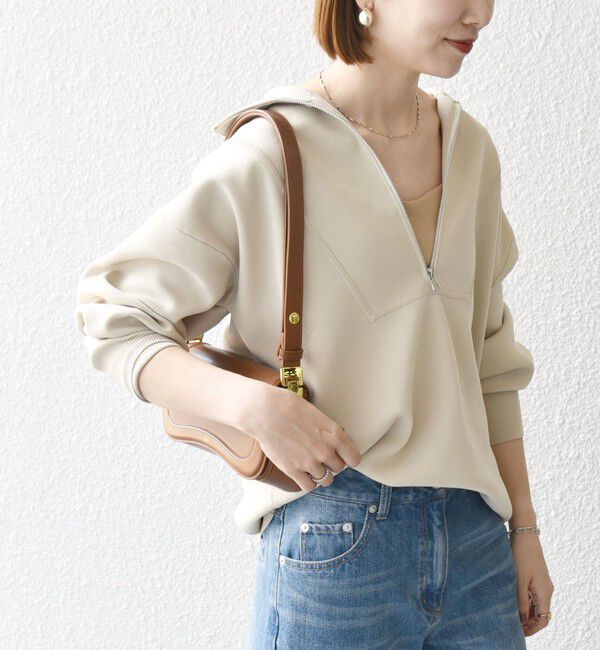 SHIPS any「SHIPS any:〈手洗い可能〉ハーフ ジップ ハイネック プルオーバー」|ニット・セーター|