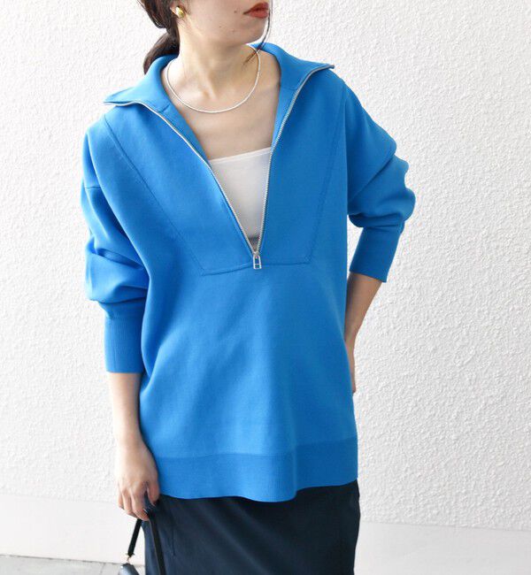 SHIPS any「SHIPS any:〈手洗い可能〉ハーフ ジップ ハイネック プルオーバー」|ニット・セーター|