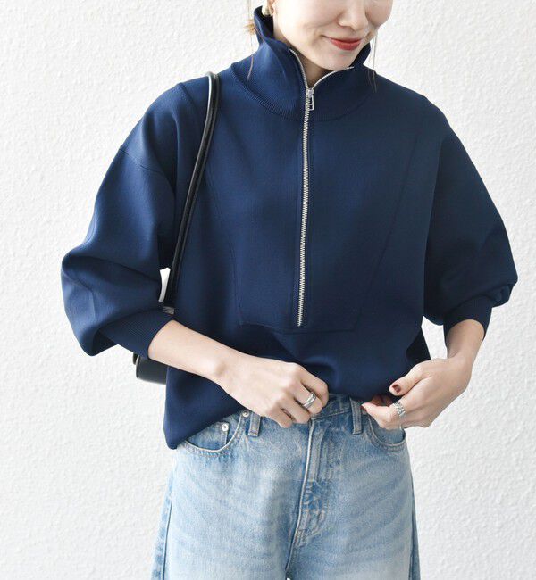 SHIPS any「SHIPS any:〈手洗い可能〉ハーフ ジップ ハイネック プルオーバー」|ニット・セーター|