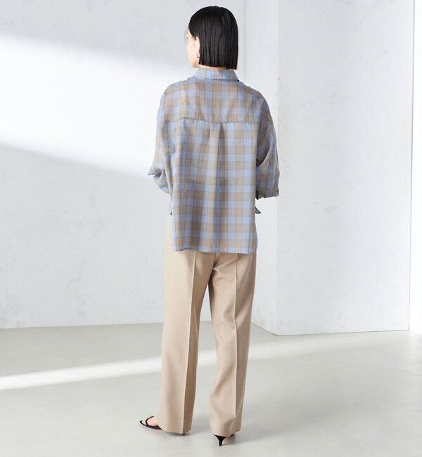 SHIPS for women「〈手洗い可能〉シアー チェック ロング スリーブ シャツ」|シャツ・ブラウス|