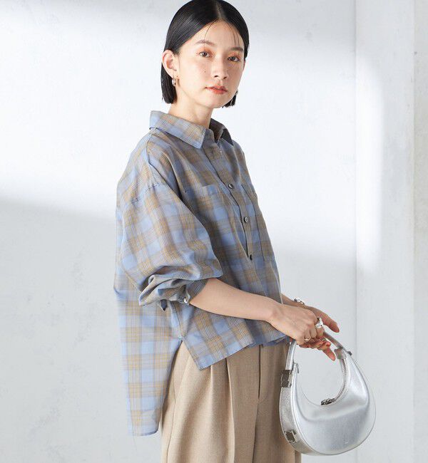 SHIPS for women「〈手洗い可能〉シアー チェック ロング スリーブ シャツ」|シャツ・ブラウス|