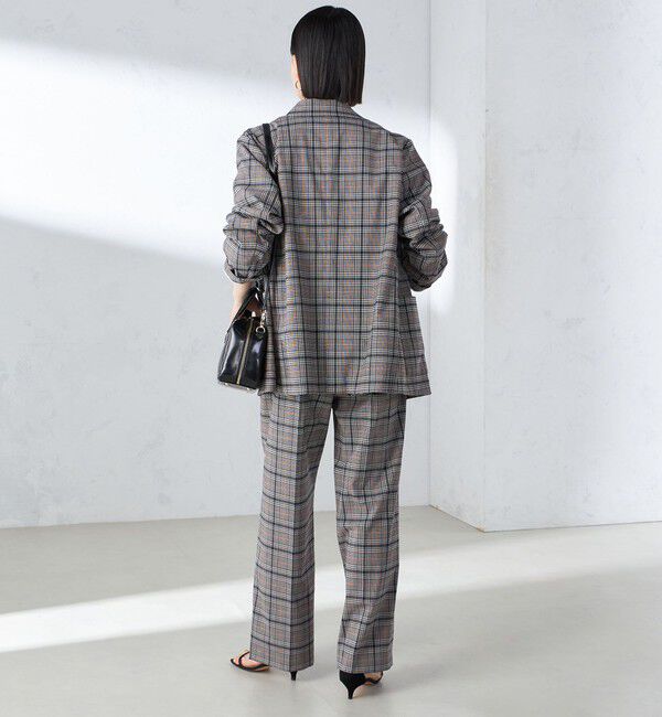 SHIPS for women「〈手洗い可能〉ウール混 チェック タック ワイド パンツ」|その他|
