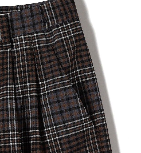 SHIPS for women「〈手洗い可能〉ウール混 チェック タック ワイド パンツ」|その他|