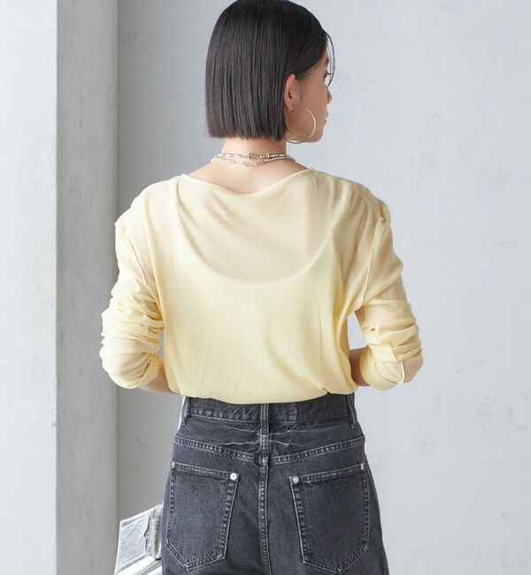 SHIPS for women「〈手洗い可能〉シアー ストレッチ クルーネック プルオーバー」|Tシャツ・カットソー|