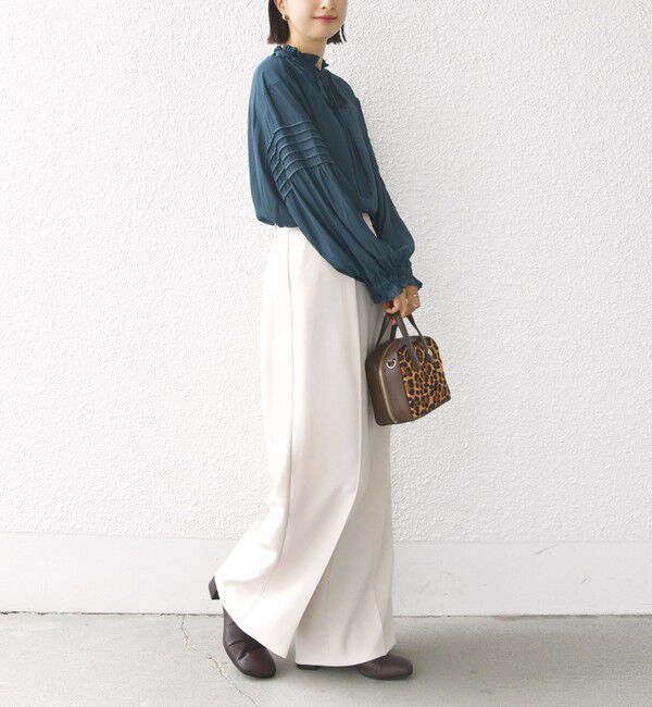 SHIPS for women「〈手洗い可能〉割繊 前後 2WAY 袖タック デザイン ブラウス」|シャツ・ブラウス|