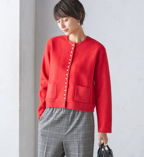 SHIPS for women「〈手洗い可能〉パール モチーフ ボタン ジャッカル カーディガン」|カーディガン|