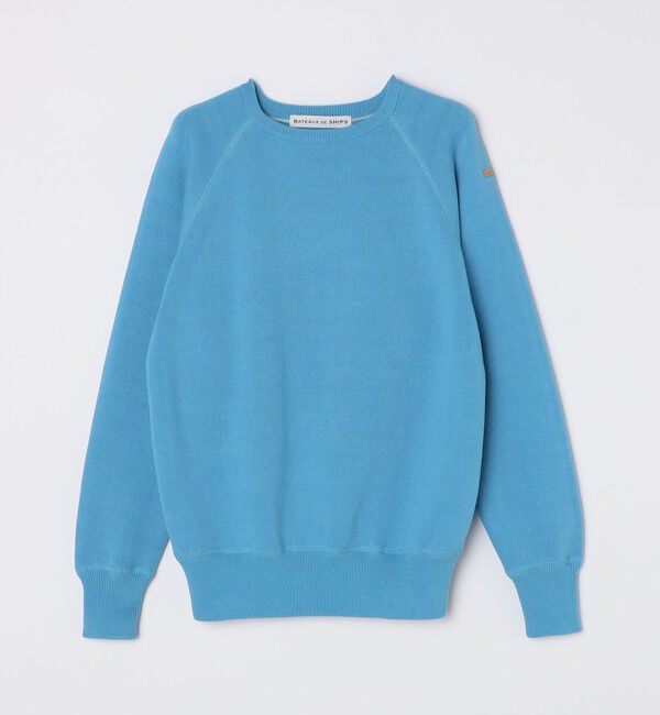SHIPS「BATEAUX DE SHIPS:〈手洗い可能〉リバーシブル ラグランスリーブ スウェット セーター」|ニット・セーター|ライトブルー