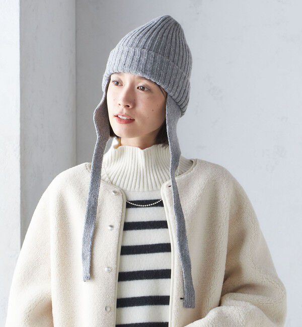 SHIPS for women「Revis.:ニット フライト キャップ」|ニット帽|グレー