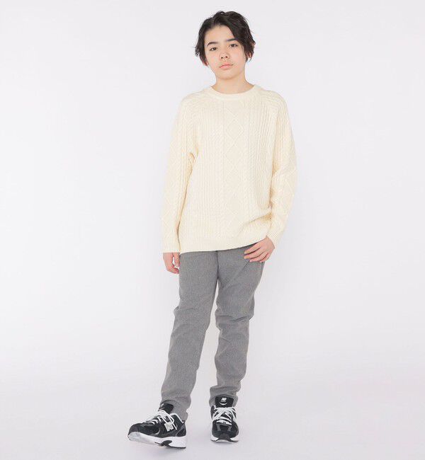 SHIPS KIDS「SHIPS KIDS:140～160cm /〈洗濯機可能〉ケーブル ニット」|ニット・セーター|