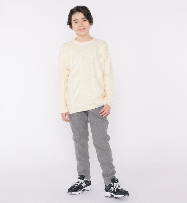 SHIPS KIDS「SHIPS KIDS:140～160cm /〈洗濯機可能〉ケーブル ニット」|ニット・セーター|