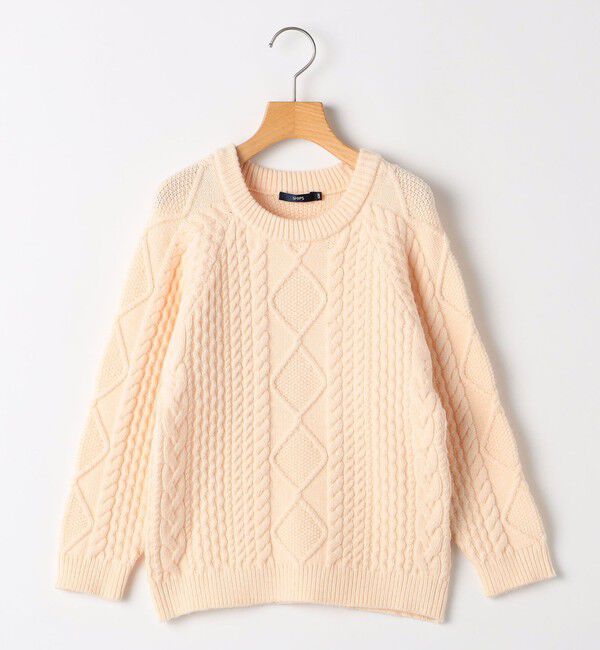SHIPS KIDS「SHIPS KIDS:140～160cm /〈洗濯機可能〉ケーブル ニット」|ニット・セーター|