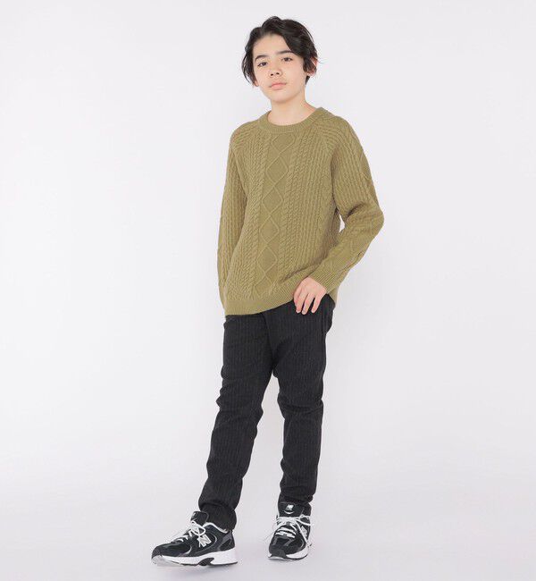 SHIPS KIDS「SHIPS KIDS:140～160cm /〈洗濯機可能〉ケーブル ニット」|ニット・セーター|
