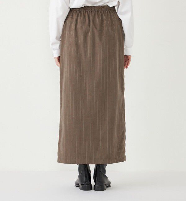 SHIPS Colors 「SHIPS Colors:〈手洗い可能〉ストライプ ジップ タイトスカート ブラウン◇」|タイト|