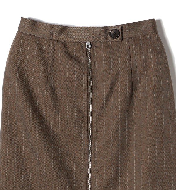SHIPS Colors 「SHIPS Colors:〈手洗い可能〉ストライプ ジップ タイトスカート ブラウン◇」|タイト|