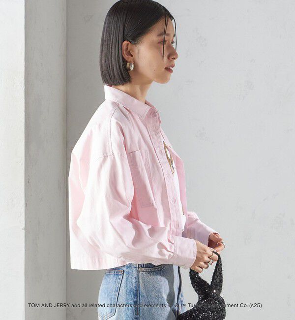 SHIPS for women「〈洗濯機可能〉ピン オックス 刺繍 クロップド シャツ」|シャツ・ブラウス|