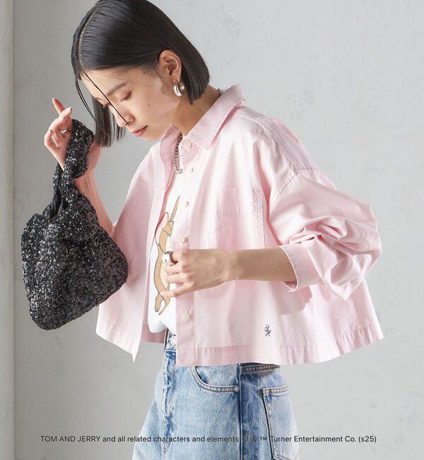 SHIPS for women「〈洗濯機可能〉ピン オックス 刺繍 クロップド シャツ」|シャツ・ブラウス|