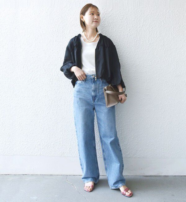 SHIPS for women「〈手洗い可能〉バック ギャザー リネン ジップ ブルゾン」|ブルゾン・スタジャン|