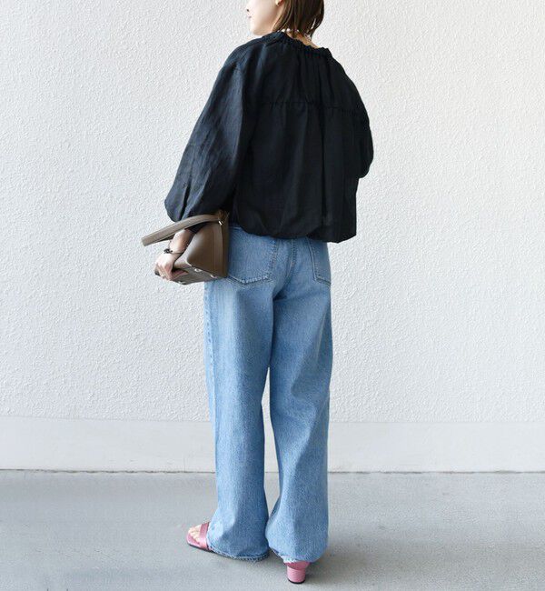 SHIPS for women「〈手洗い可能〉バック ギャザー リネン ジップ ブルゾン」|ブルゾン・スタジャン|